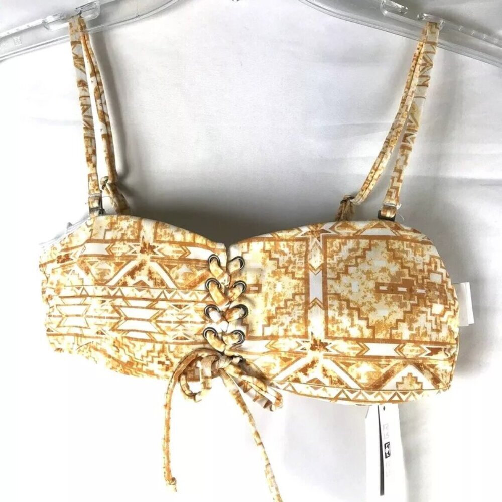 Roxy Solid Beach Classics Regular Bra Top Inca Gold Desert Tile Womens Size XS